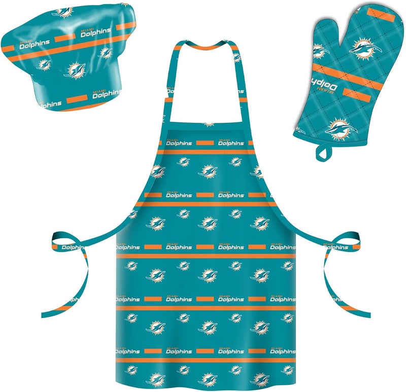 Northwest The Company Official NFL 3-Piece Apron, Oven Mitt and Chef Hat Set, One Size, Team Colors, Levels - Image 2